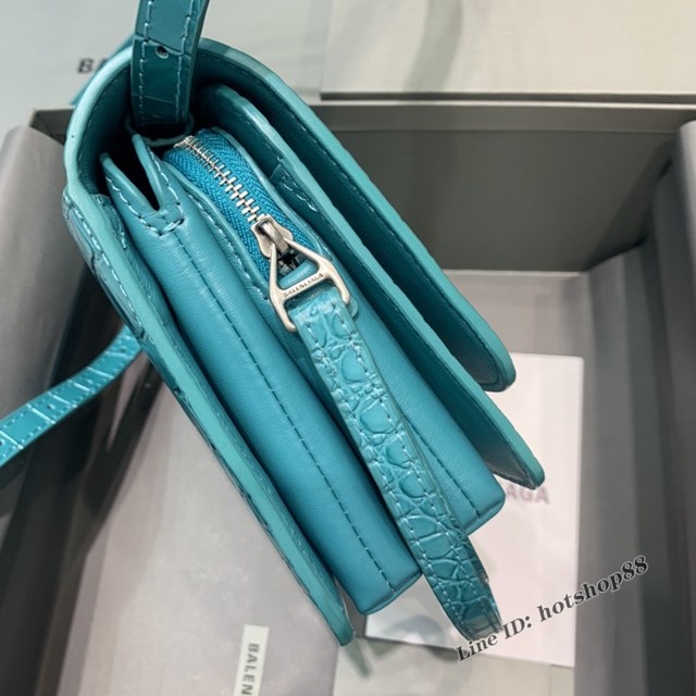 Balenciaga專櫃爆款肩背女包 巴黎世家最新鱷魚紋box單肩斜跨包 fyj1601